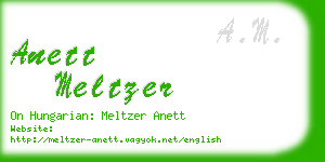 anett meltzer business card